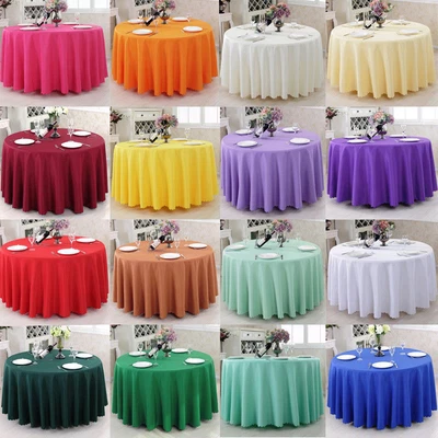 Round Tablecloth Table Cover Kitchen Dinning Wedding Party Hotel Table Cloth - Image 1 of 4