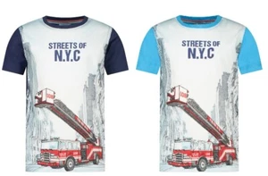 Salt Pepper 33112767 Camiseta Bomberos Camión de Bomberos Camión Azul - Imagen 1 de 3