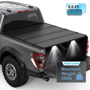 5.5FT Hard Tonneau Cover 4-Fold For 2015-2025 Ford F150 F-150 Truck Bed Cover - Picture 1 of 12
