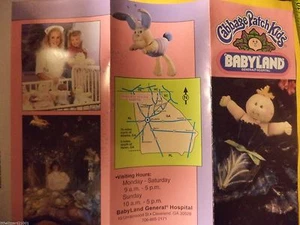 Folleto folleto de viaje Cabbage Patch Babyland Hospital 1994 Cleveland Georgia - Imagen 1 de 4