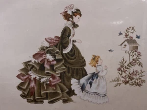 Little Wings Lavender & Lace cross stitch pattern girl mom bird house Victorian  - Picture 1 of 3