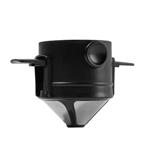 Pour Over Coffee Dripper Reusable Stainless Steel Filter Kit Paperless Outdoor - Picture 1 of 14