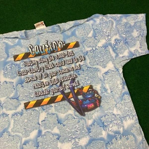 Vintage Disney Blizzard Beach Shirt Mens XXL Blue All Over Pront AOP Promo 90s - Picture 1 of 14