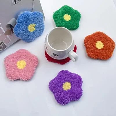 Kit Bordado Aguja Punch Hace un Juego de 6 Posavasos Bordados Florales Nuevo Foto 1 de 3