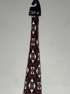 Corbata Bachrach Hombre Seda Argyle, Granate Color Negro, Dorado y Crema Hecha en EE. UU. - Imagen 1 de 6