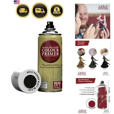 Acrylic Spray Primer Matt Black 400mL Miniatures Tabletop Boardgames - Image 1 of 4