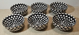 Tomillo y mesa blanco y negro medallón gres 6” sopa cuenco cereal juego de 6” - Imagen 1 de 6