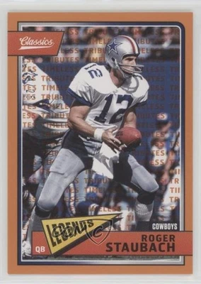 2018 Panini Classics Legends Timeless Tributes Orange /25 Roger Staubach HOF - Image 1 of 2