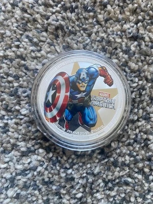 Moneda de plata Niue 2014 de dos dólares - Vengador Capitán América Foto 1 de 2