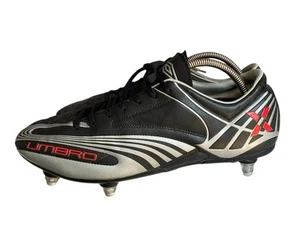 Botas de fútbol para hombre Umbro Rev Lge 11-A SG negras y plateadas talla UK 9 tachuelas vintage - Imagen 1 de 10