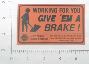 Safety Caution Equipment Company SCE Charleston WV Advertising Sticker Decal - Picture 1 of 1