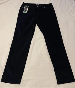 Buffalo David Bitton 12/32 Navy Blue Mid-Rise Velvet Stretch Skinny Pants NWT - Picture 1 of 12