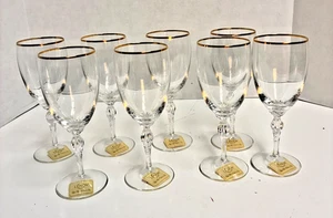 Lenox Monroe Iced Tea Glasses Gold Trim Mint 8" Boxed Lot of 8 - Picture 1 of 11