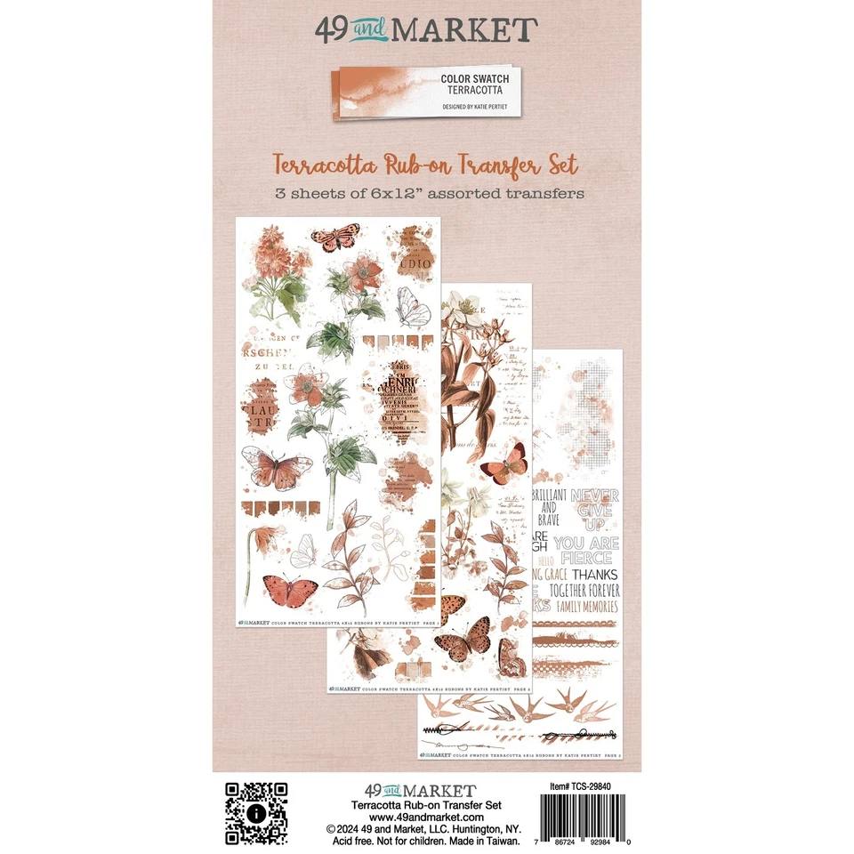 49 & Market Rub-on TransferSet - Color Swatch Terracotta TCS-29840