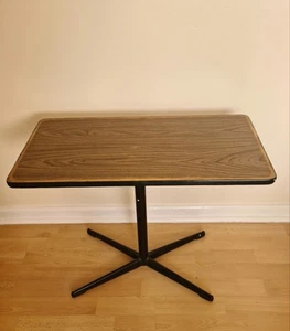 VINTAGE METAL FRAME WOOD EFFECT SWIVEL TOP SIDE TABLE. - Picture 1 of 5