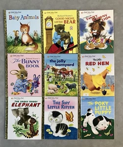 Lot of 9 Vintage Little Golden Books Classic Animal Stories -Little Red Hen+more - Picture 1 of 4