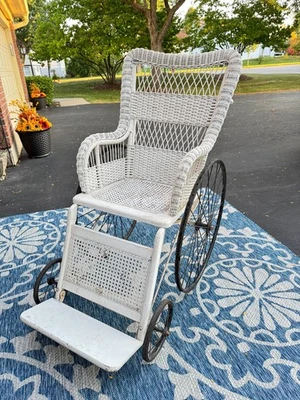 Rare Antique Heywood Wakefield Wicker Wheelchair Museum Quality Medical Hospital - Image 1 of 4
