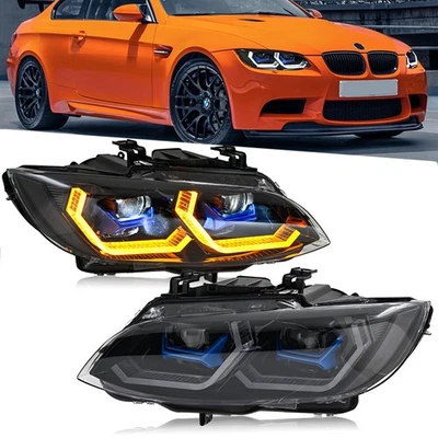 1 Juego de faros LED para BMW Serie 3 2007-2010 E92 E93 328i 325i 335i faros delanteros Foto 1 de 4