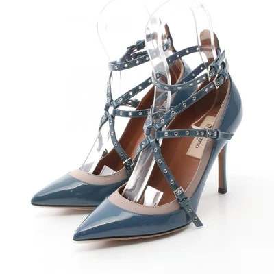 Zapatos de salón Valentino Garavani tacón cuero azul/beige EU35.5/US5.5 auténticos de Japón Foto 1 de 4