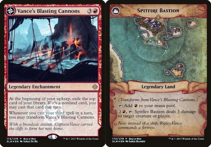 Light Play, English MTG Foil Vance's Blasting Cannons // Spitfire Bastion - Trea - Image 1 of 1