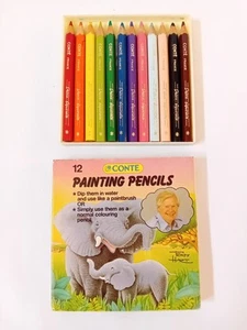 New Vintage CONTE 12 Painting Pencils TONY HART 1980s Art Set Drawing For Paint - Picture 1 of 8