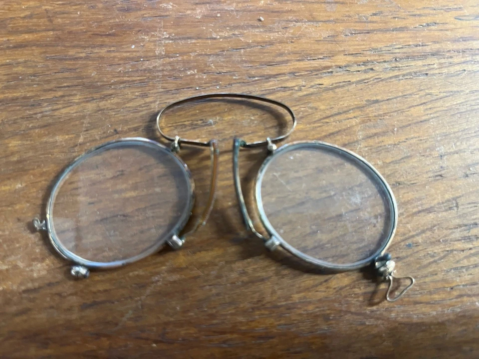 Paire De Monture de lunettes - Pince nez - Lorgnon ancien en métal 1920's - Photo 1/1