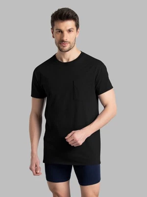 Camiseta negra manga corta FRUIT OF THE LOOM 3XL para hombre Foto 1 de 4
