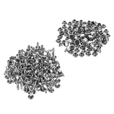  100 Ensembles Rivets en cuir Kit Double Cap Rivets Rivets en cuir pour - Photo 1/4