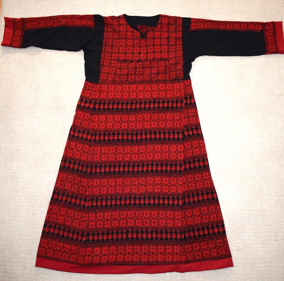 Bordado a mano Tatreez Thobe - Vestido de caftán beduino palestino - caftán é... - Imagen 1 de 4