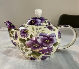 Teiera Maxwell & Williams Cream Pansy vintage - Foto 1 di 7