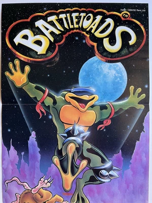 PÓSTER BATTLETOADS Original Nintendo Power 1991 vintage 28x57 cm ¡Bonito arte! NIN 22 Foto 1 de 4