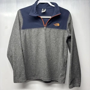 The North Face Pullover Boys XL Grey& Blue 1/4 Zip Fleece Outdoor Active Hiking - Picture 1 of 11