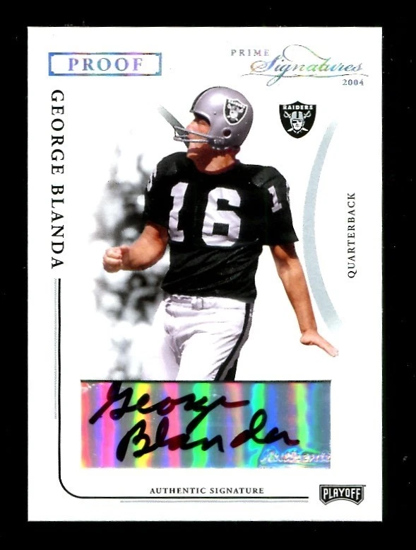 George Blanda 2004 Playoff Autograph Prime Signatures /110 - Image 1 of 2