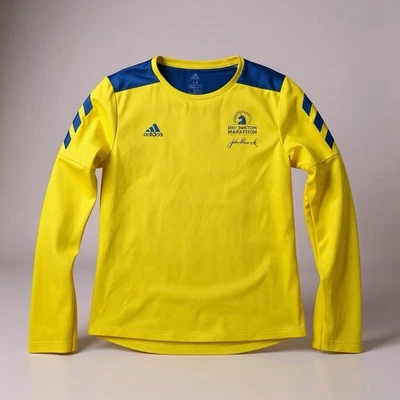 Camiseta Adidas Boston Marathon 2021 para mujer manga larga talla mediana amarilla Foto 1 de 4