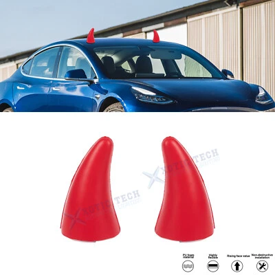 Antena bocina toro malvado techo anticolisión calcomanía decoración para Tesla Fiat Buick Foto 1 de 4