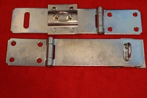 (2) Security Padlock Hasp Door Gate Bolt Lock Latches HD Stainless Steel Plated - Picture 1 of 2