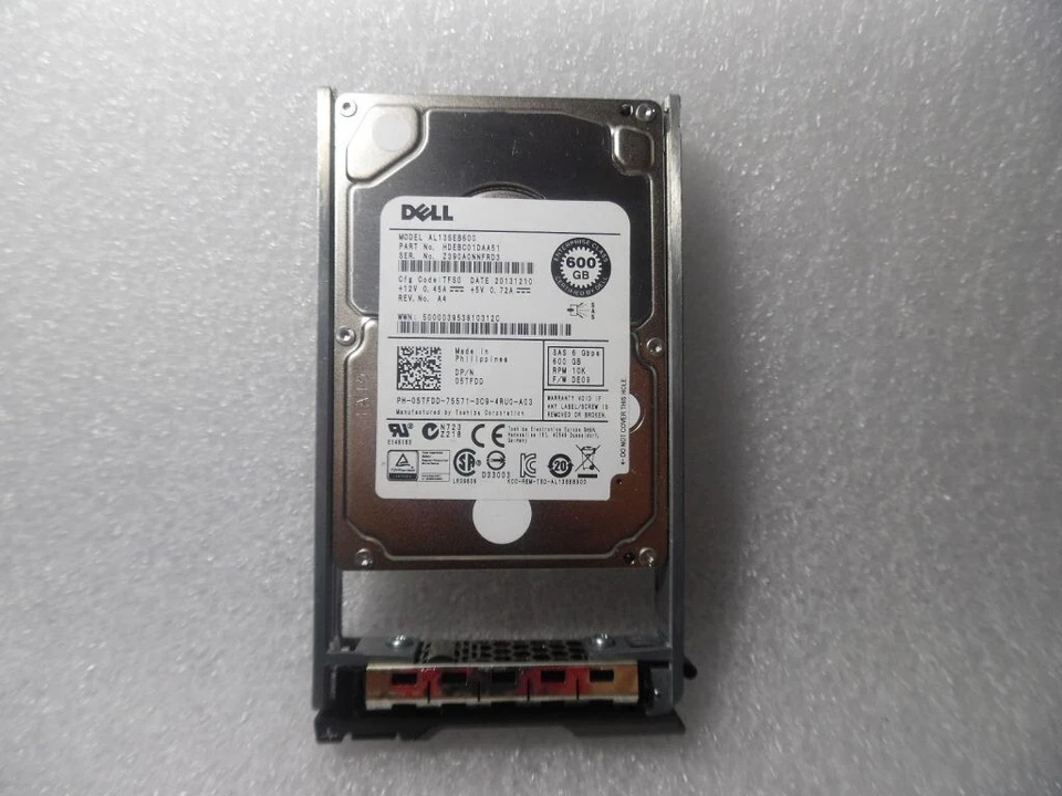 Disco duro Dell 600 GB 6G 10K 2,5" SAS SFF 05TFDD 5TFDD HDD con bandeja Foto 1 de 1