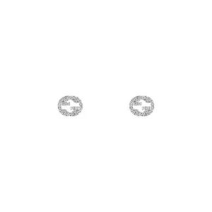 Gucci Earrings Interlocking GG YBD729408003 new warranty Diamonds White gold - Picture 1 of 2