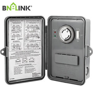 BN-LINK 24Hr Programmable Pool Pump Timer Mechanical Box Heavy Duty For Pool