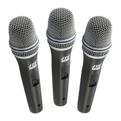 3x JTS TX-7 Dynamic Vocal Instrument Microphone inc Clip + XLR Cable — 第 1/2 张图片