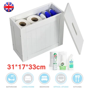 Wooden Shaker Storage Box - Slimline Bathroom Toilet Roll Organizer - Picture 1 of 8