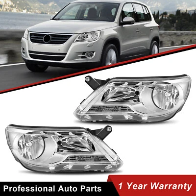 For 2009-2011 Volkswagen Tiguan SUV Halogen Chrome Headlights Headlamps Assembly Foto 1 de 4
