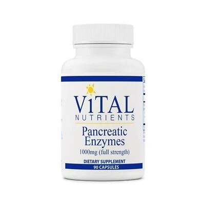 Enzimas pancreáticas Vital Nutrients 1000 mg (fuerza completa) - Suplemento para digestión... Foto 1 de 4
