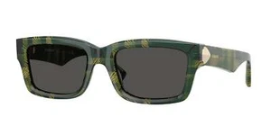 BURBERRY BE4443 412587 Check Green Dark Grey 55 mm Women's Sunglasses - Picture 1 of 1