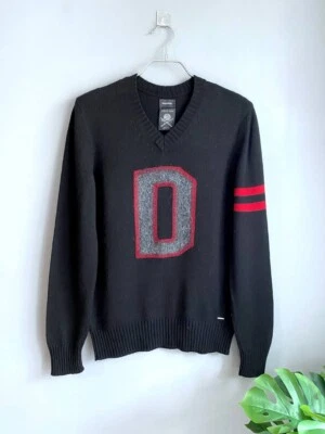 Suéter tejido de lana negro Diesel D para hombre, talla M Foto 1 de 4