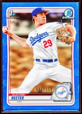 CLAYTON BEETER 2020 BOWMAN DRAFT CHROME #BD-30 BLUE REFRACTOR 1ST ROOKIE RC /150 - Image 1 of 2