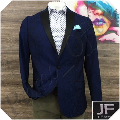 J Ferrar Hombres Blazer Abrigo Deportivo Informal Chaqueta de Cena Talla 42L Traje Azul Ajustado Foto 1 de 4
