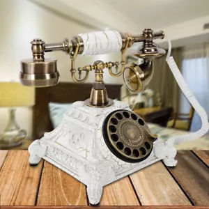 Antique European Style Old Fashioned Rotary Dial Phone,Vintage Handset Telephone - Picture 1 of 9