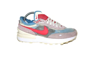 Nike Waffle One Rosa Rojo Azul Crema Mujer Gamuza Malla Entrenadores Reino Unido 6.5 Eur 40.5 - Imagen 1 de 17