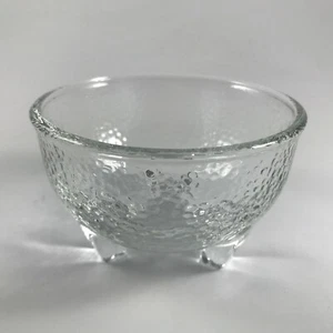Cuenco vintage Crisa / Libbey textura de guijarro vidrio transparente patas redondas - ¡Muy bonito! - Imagen 1 de 5